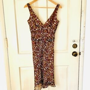Trina Turk Silk Animal Print Dress.